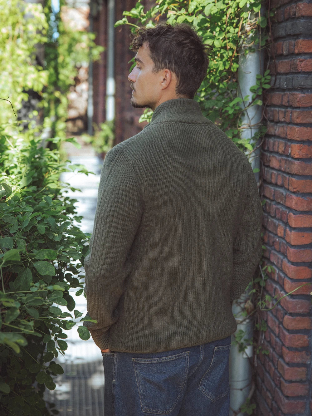 Green Knitted Rib Vest