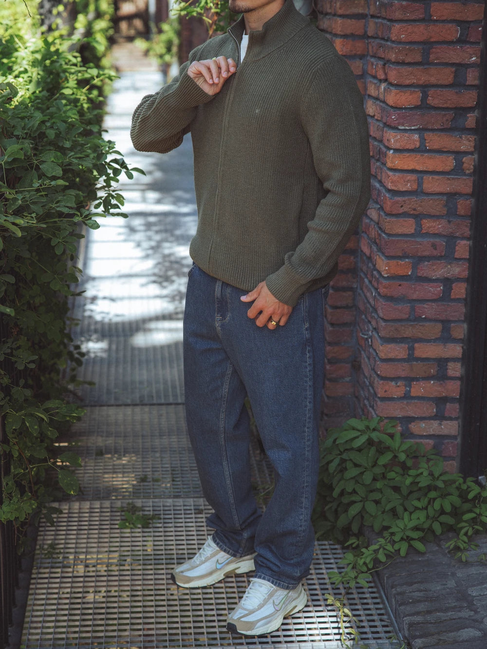 Green Knitted Rib Vest