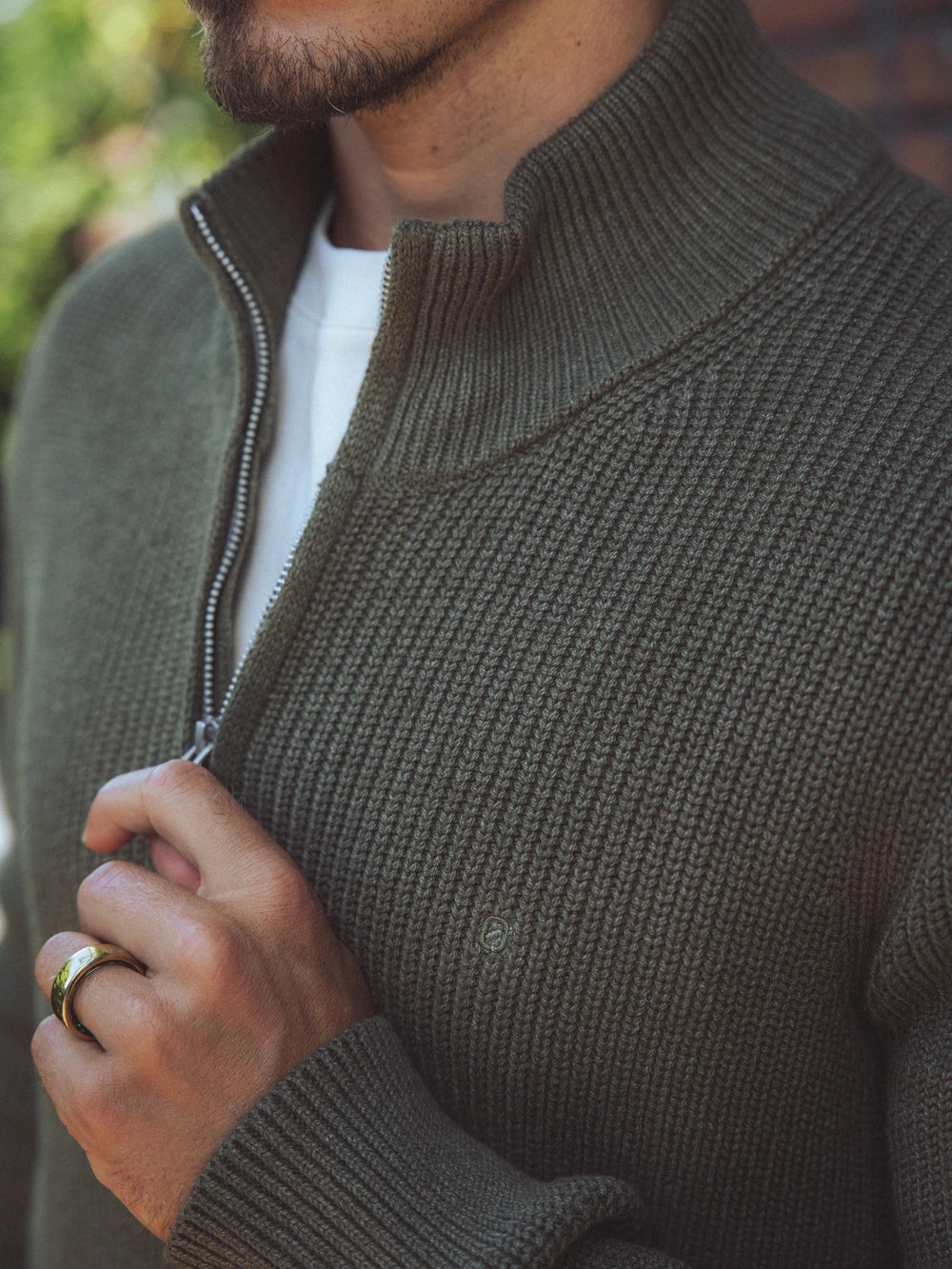 Green Knitted Rib Vest