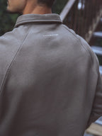 Dark Brown Zipper Polo Sweater