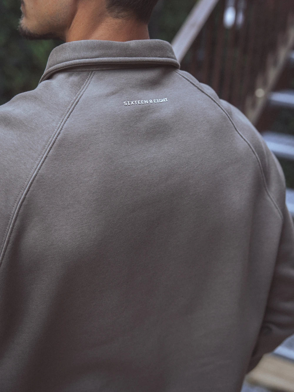 Dark Brown Zipper Polo Sweater