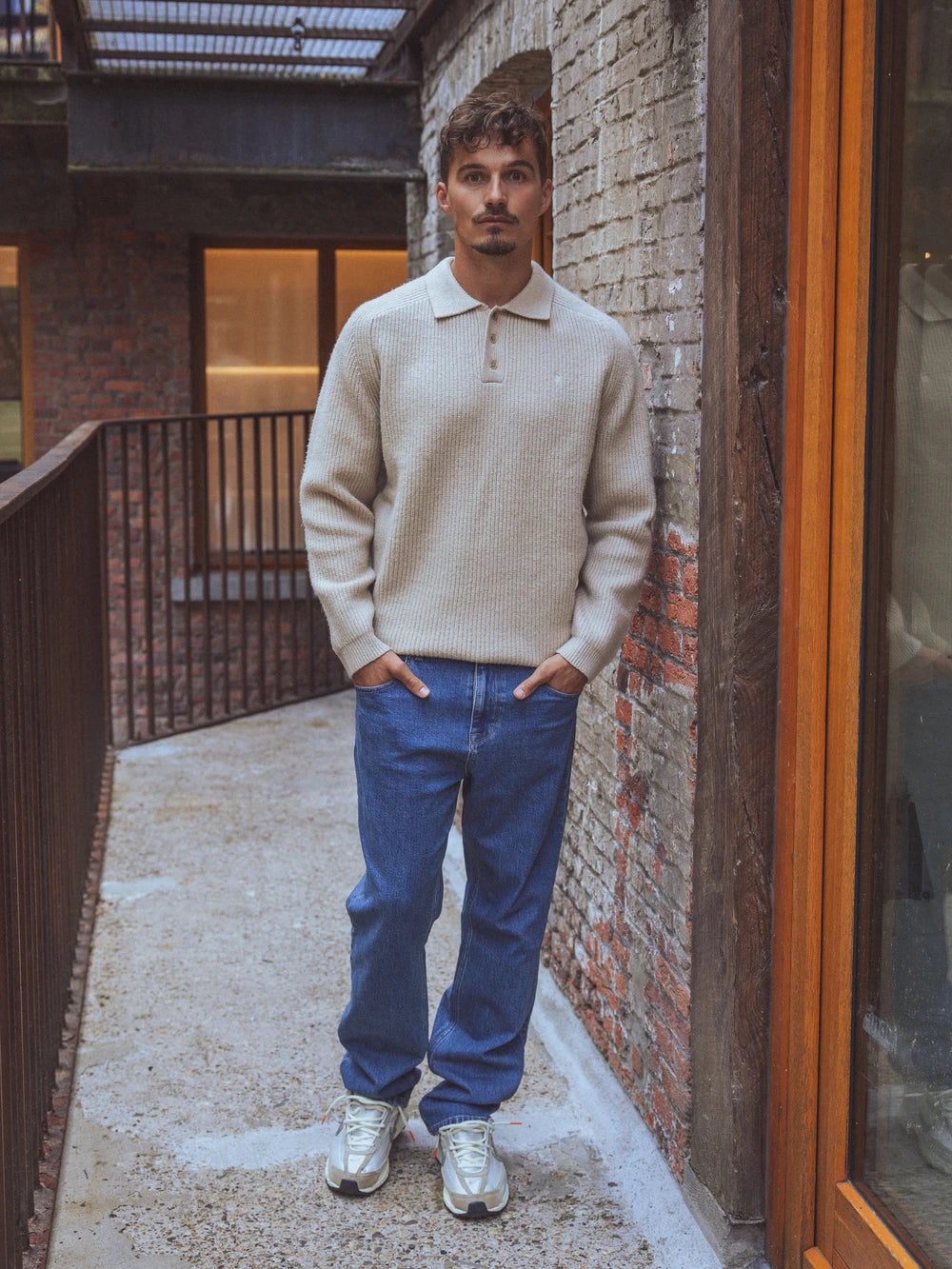 Creme Knitted Raglan Sweater