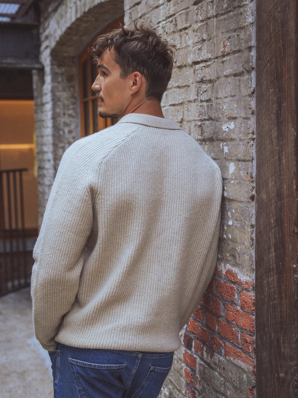 Creme Knitted Raglan Sweater