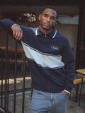 Navy Knitted Baseball Vest