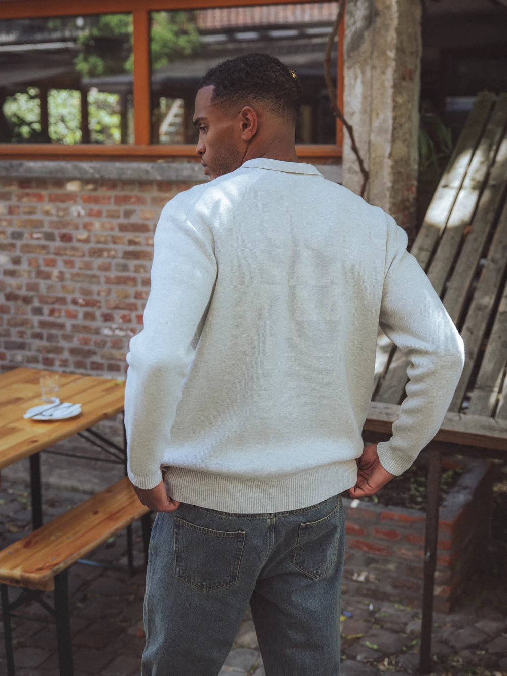 Grey Fine Zip Cardigan