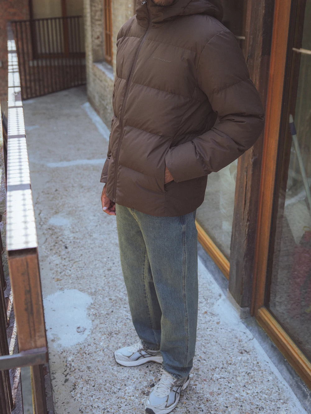 Brown Hooded Puffer Jacket