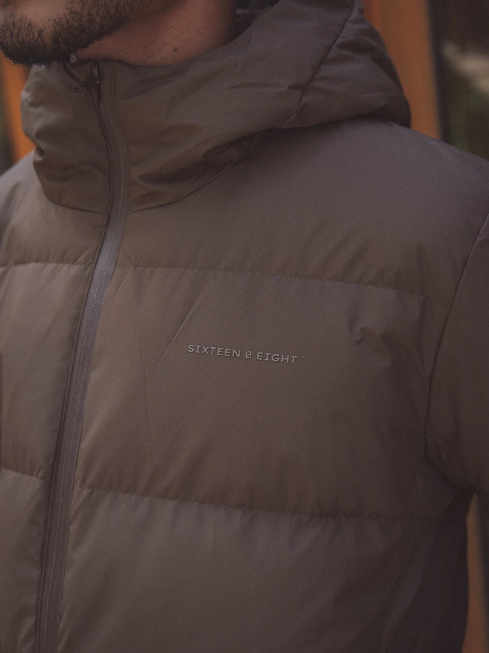 Brown Hooded Puffer Jacket