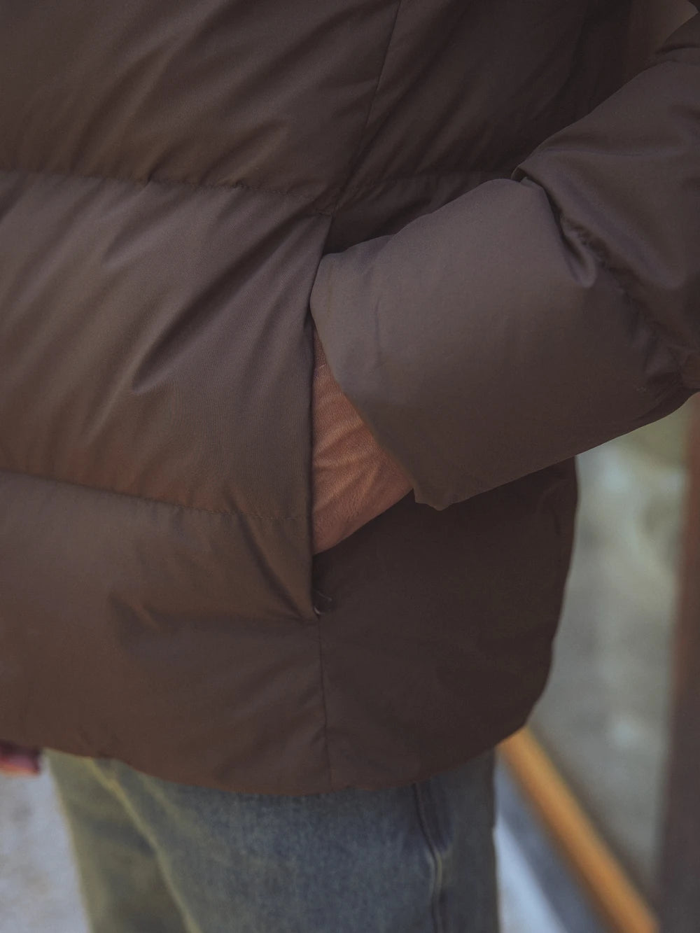 Brown Hooded Puffer Jacket