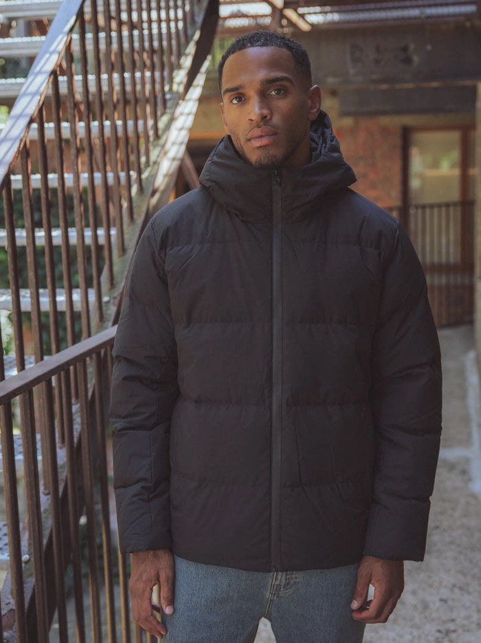 Black Hooded Puffer Jacket