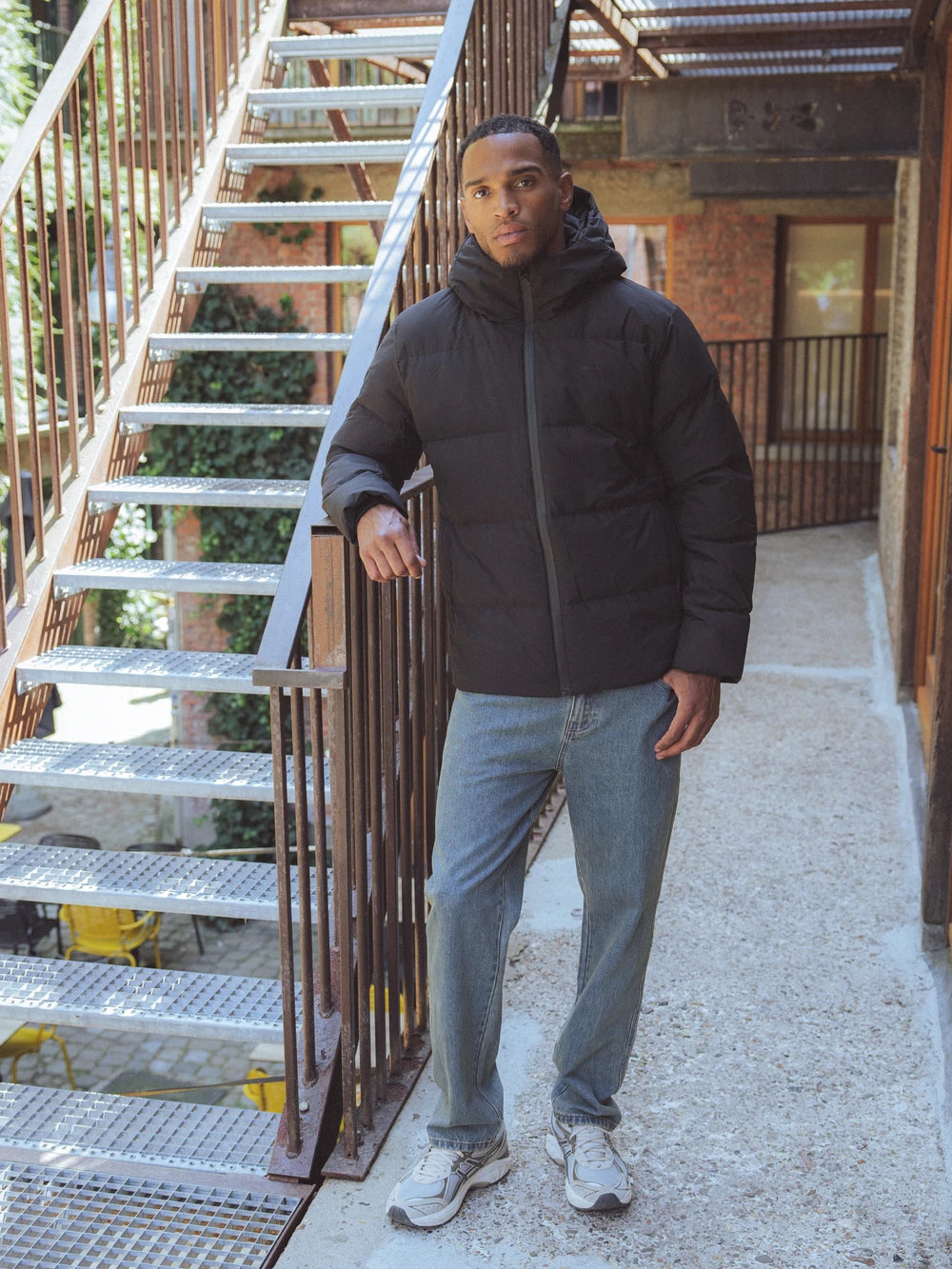 Black Hooded Puffer Jacket