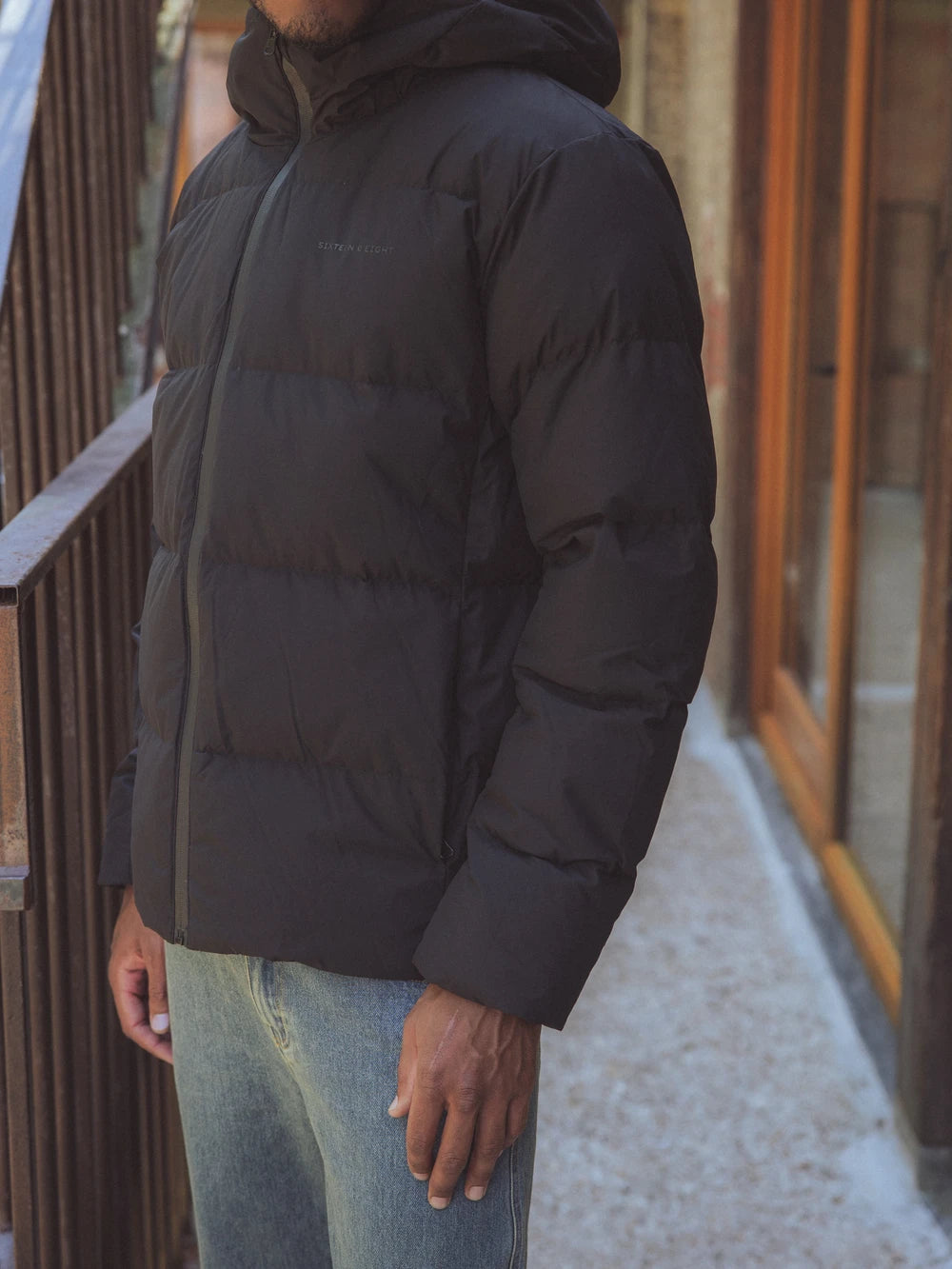 Black Hooded Puffer Jacket