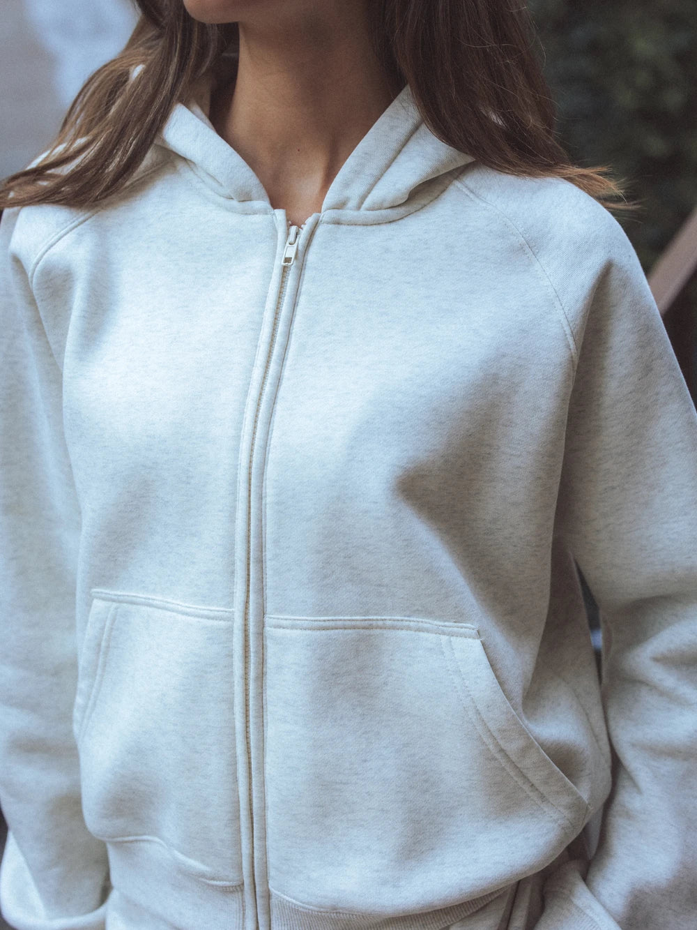 Hellgraue Oversized Weste