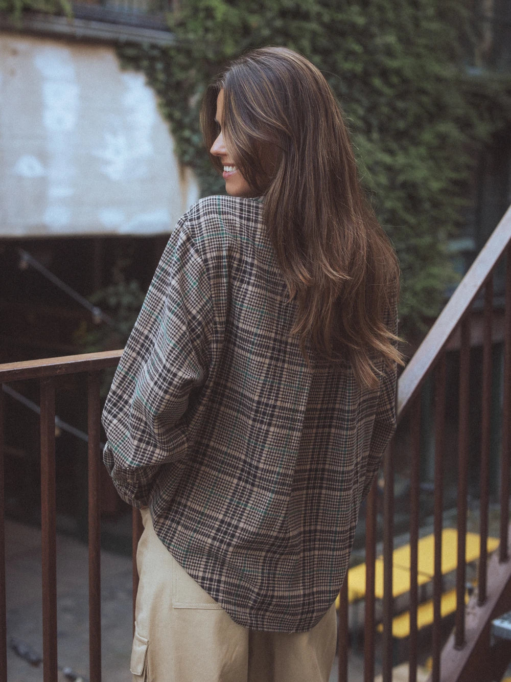 Braunes Oversized Karoshirt