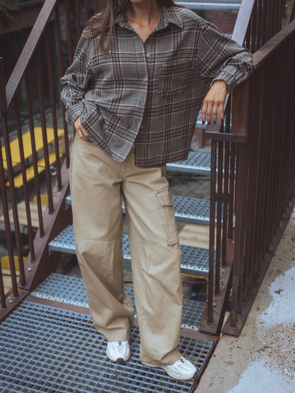Braunes Oversized Karoshirt