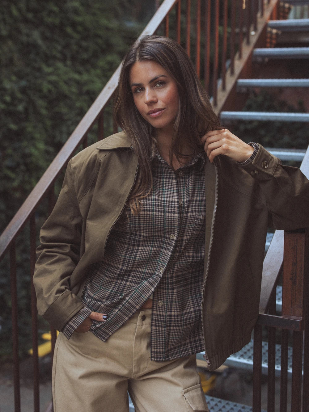 Braunes Oversized Karoshirt