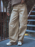 Beige Cargo-Jeans