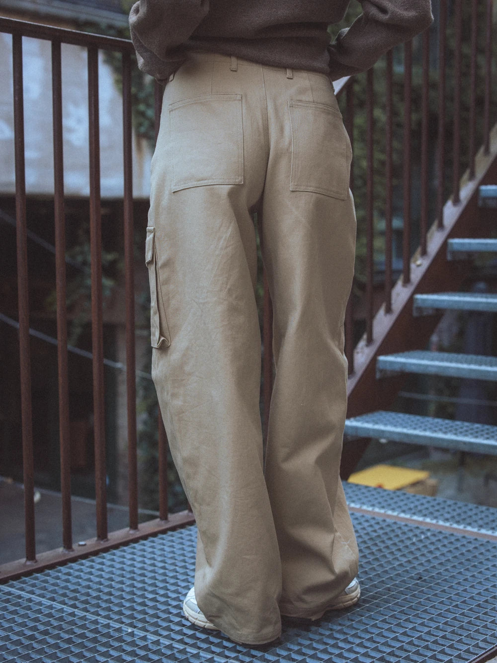 Beige Cargo-Jeans