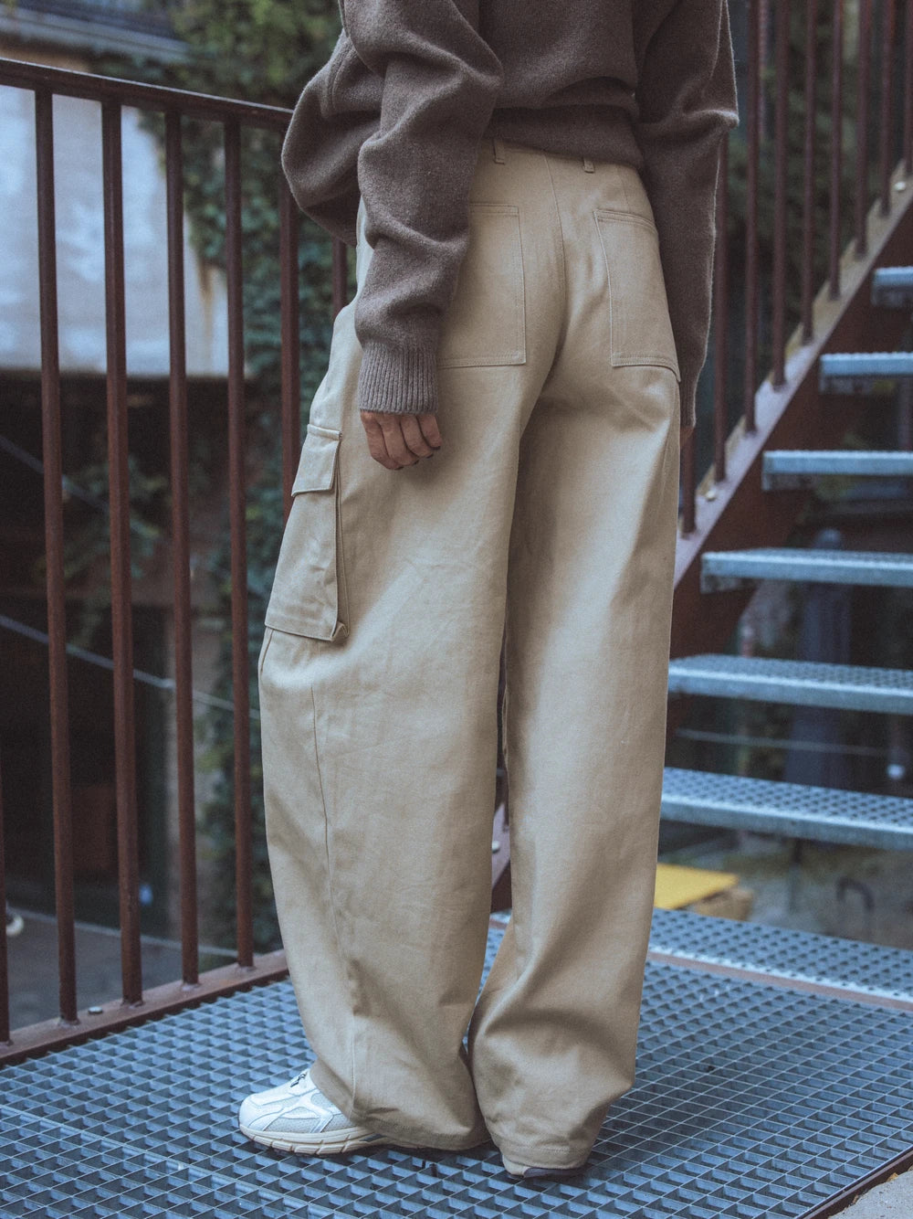 Beige Cargo-Jeans