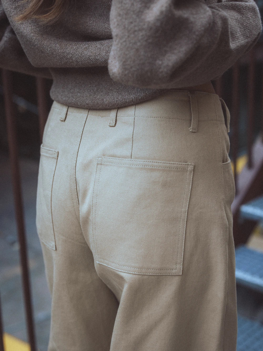 Beige Cargo-Jeans