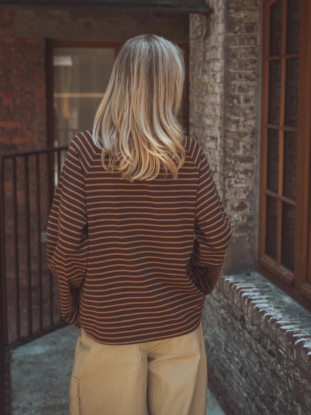 NY Streifen-Langarmshirt