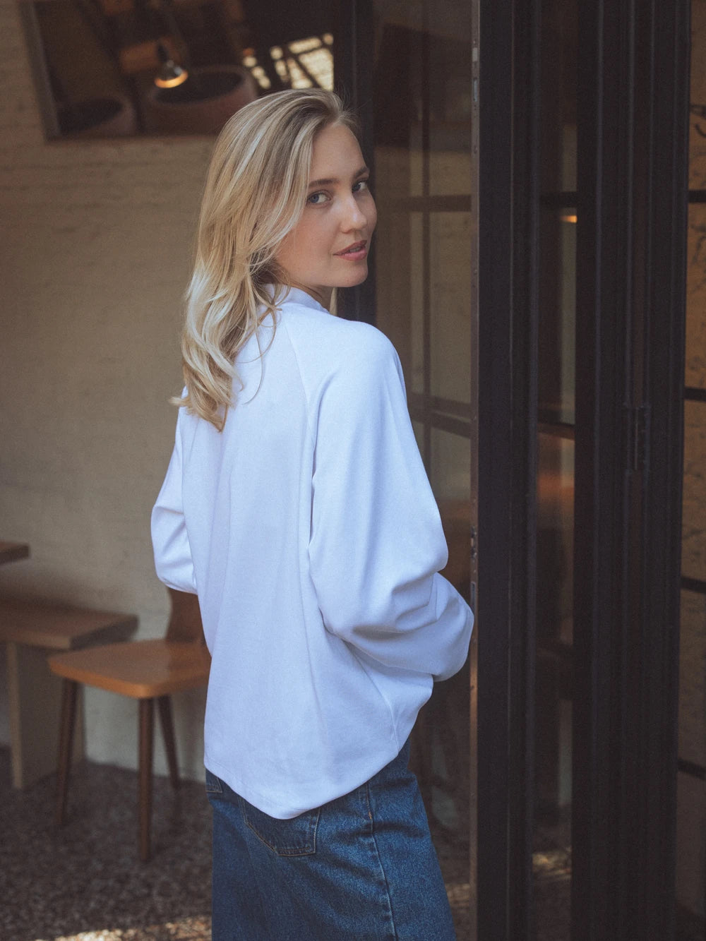 Weißes Oversize NYC Longsleeve