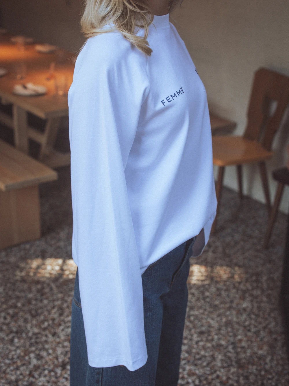 Weißes Oversize NYC Longsleeve