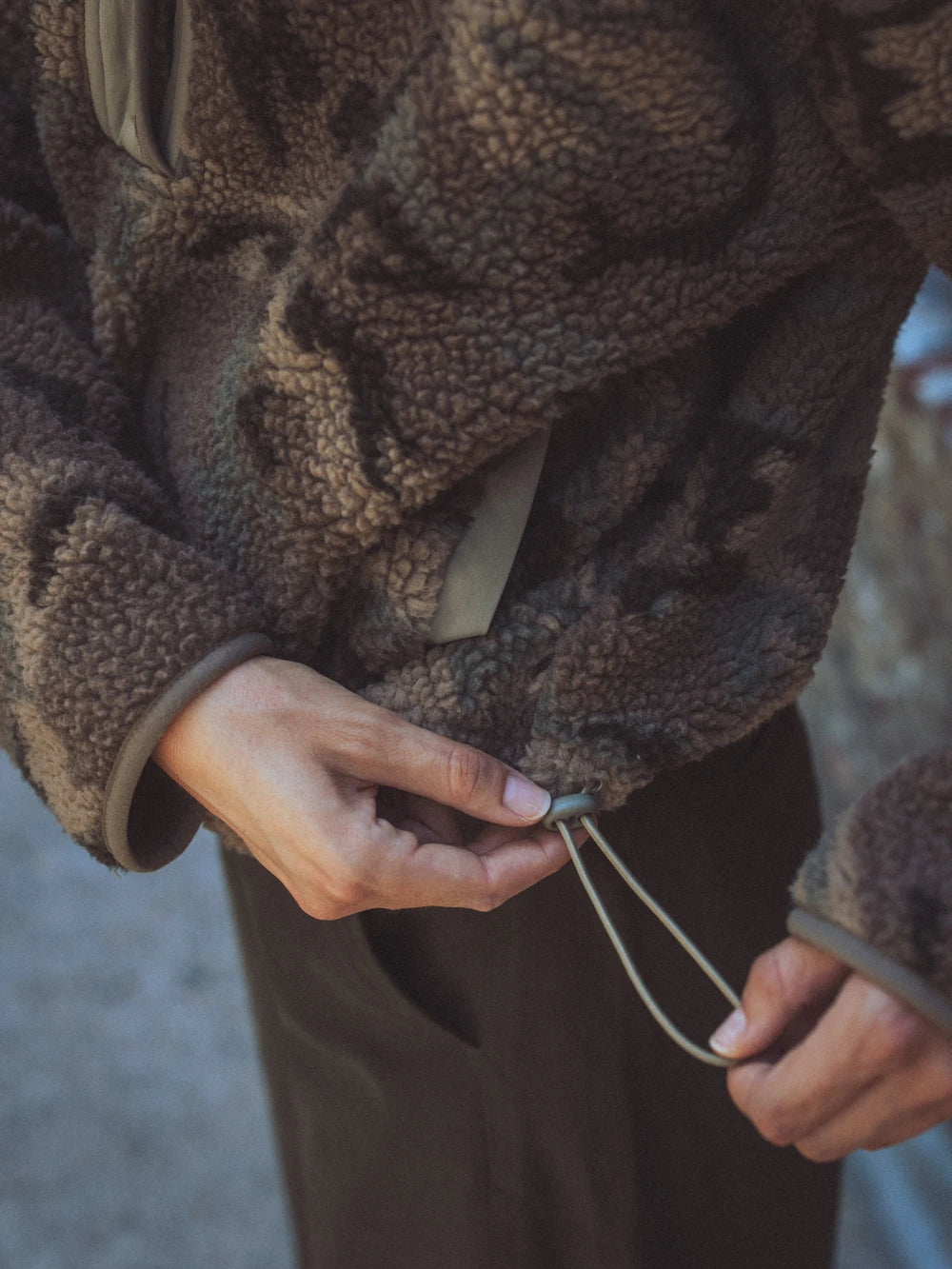 Camo Oversize Teddy Half Zip