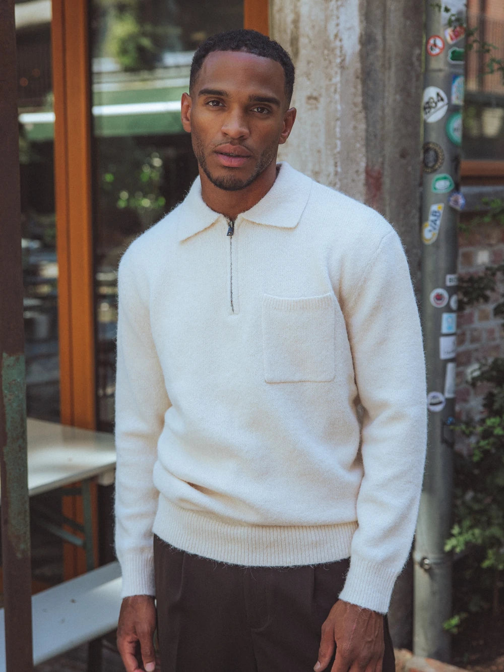 Off-White Brushed Pocket Polo