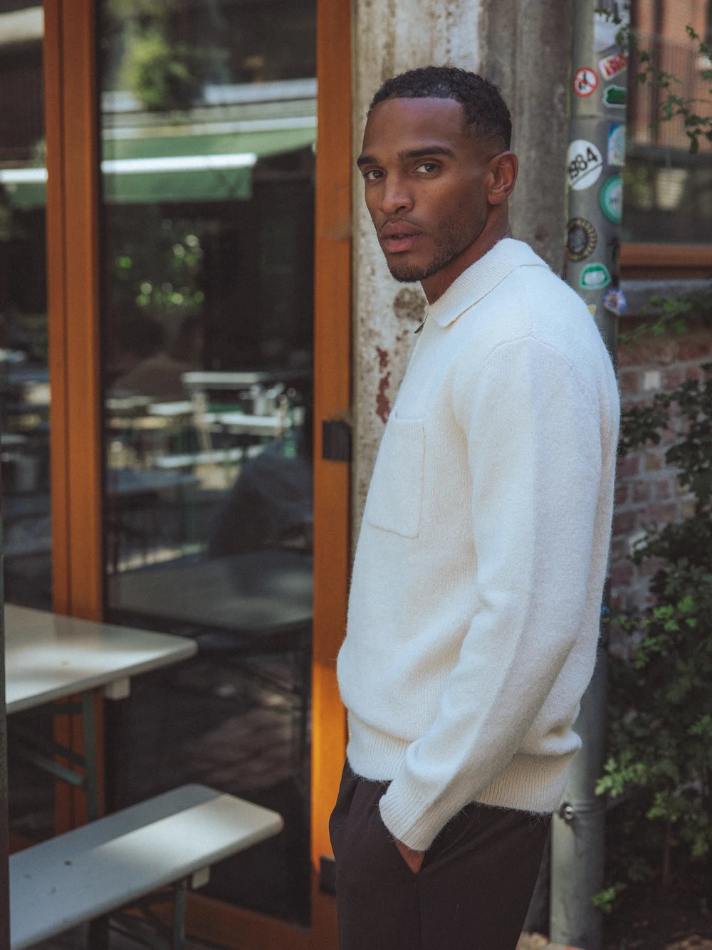 Off-White Brushed Pocket Polo