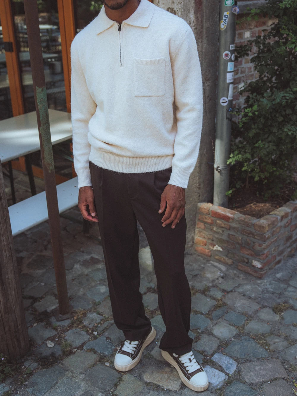Off-White Brushed Pocket Polo