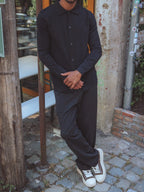 Schwarzer Wollcardigan