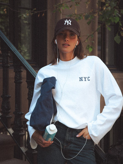 Weißes Oversize NYC Longsleeve