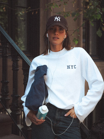 Weißes Oversize NYC Longsleeve