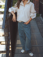 Brown Washed Balloon Jeans
