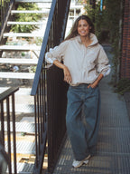 Brown Washed Balloon Jeans