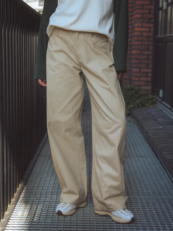 Beige Balloon Jeans