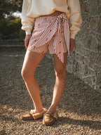 Red Pepper Stripe Skort