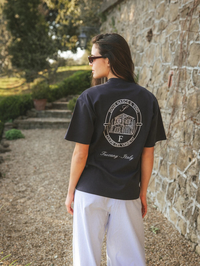 Navy Il Vino Oversized T-shirt