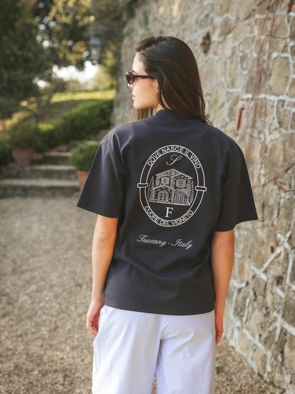 Navy Il Vino Oversized T-shirt