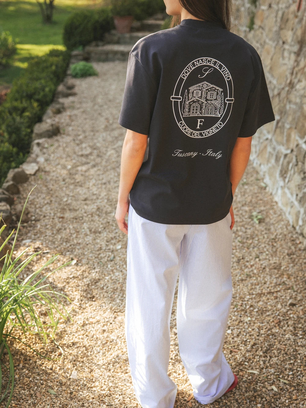 Navy Il Vino Oversized T-Shirt