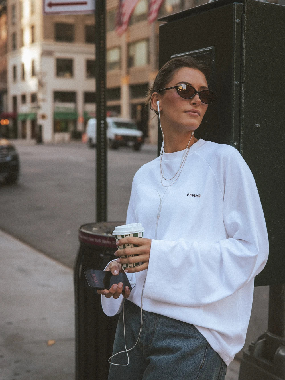 White Raglan Long-Sleeve T-shirt