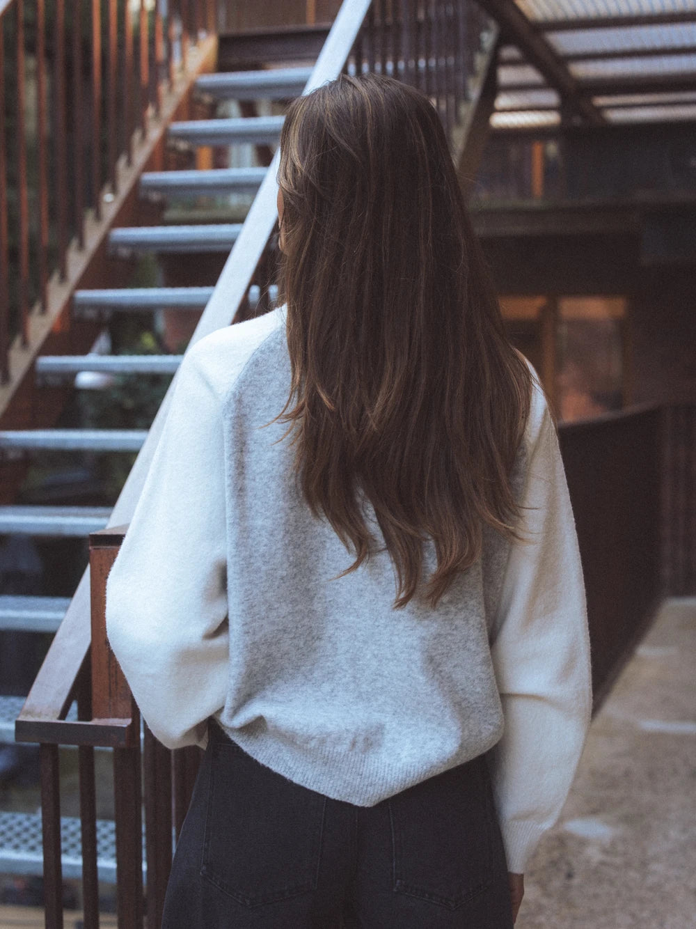 Grey Knit Raglan Cardigan