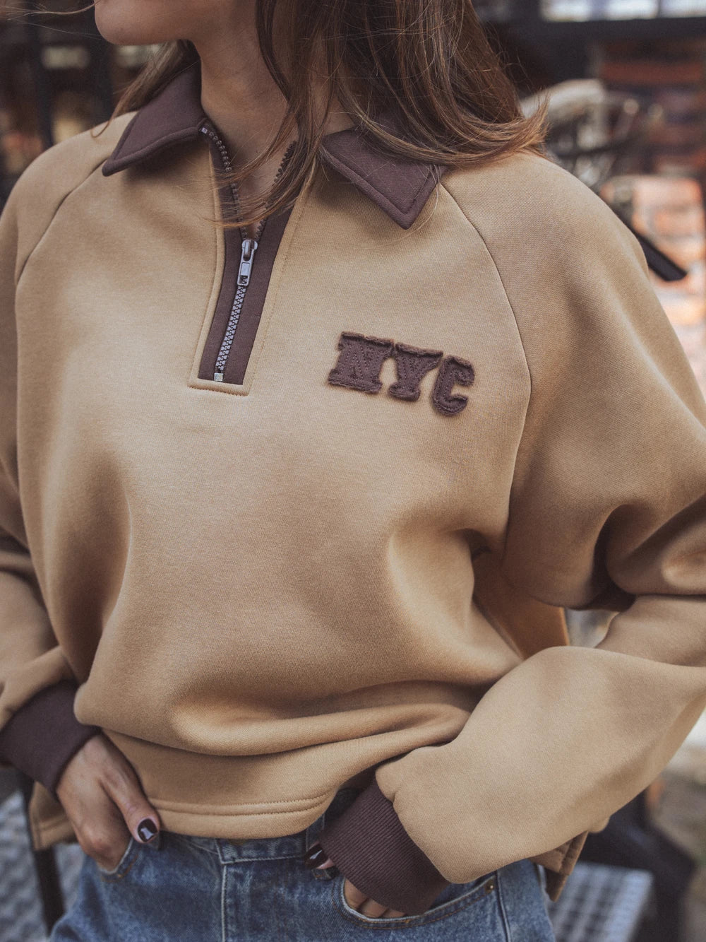 Brown NY Polo Sweater