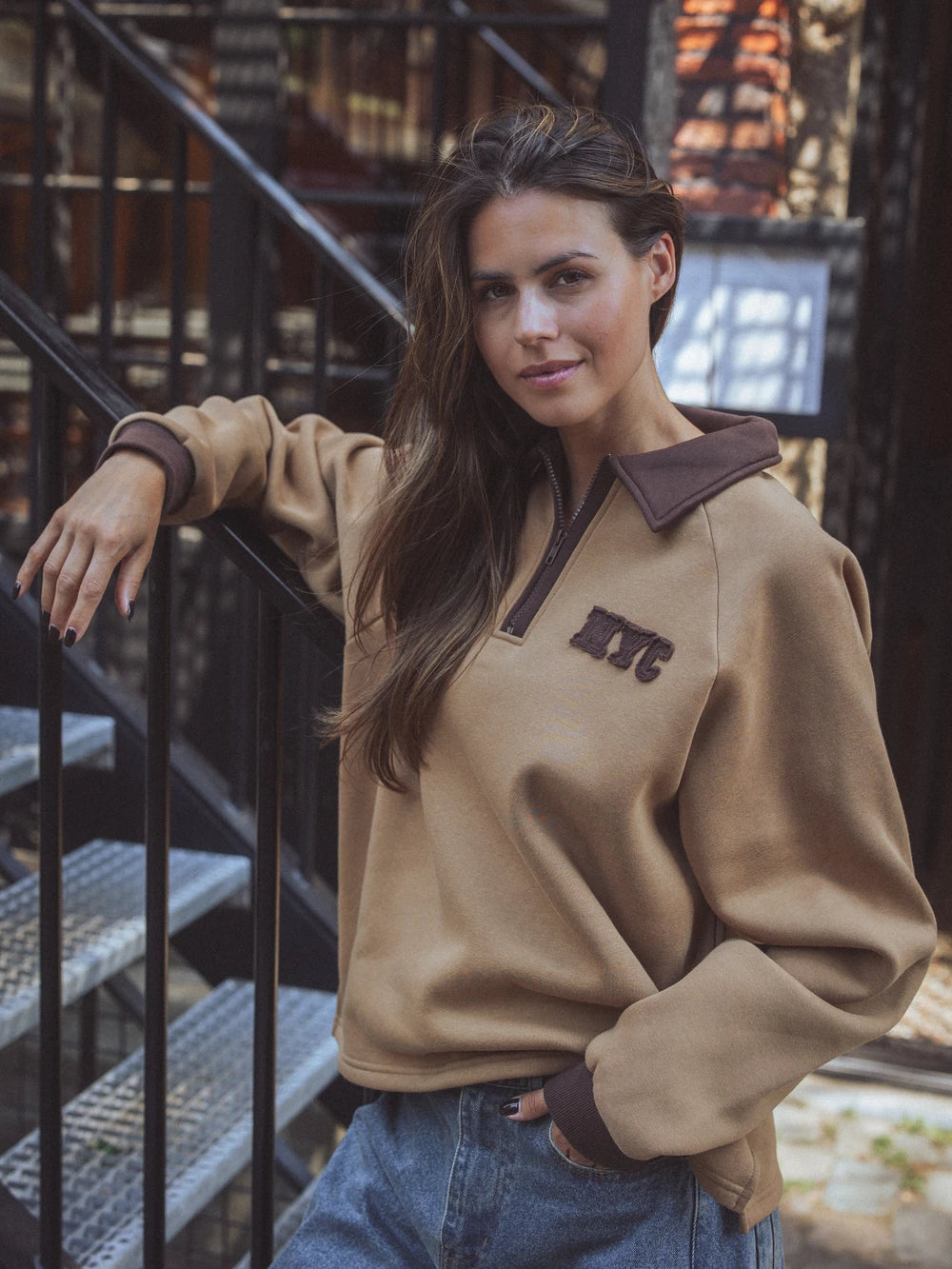 Brown NY Polo Sweater
