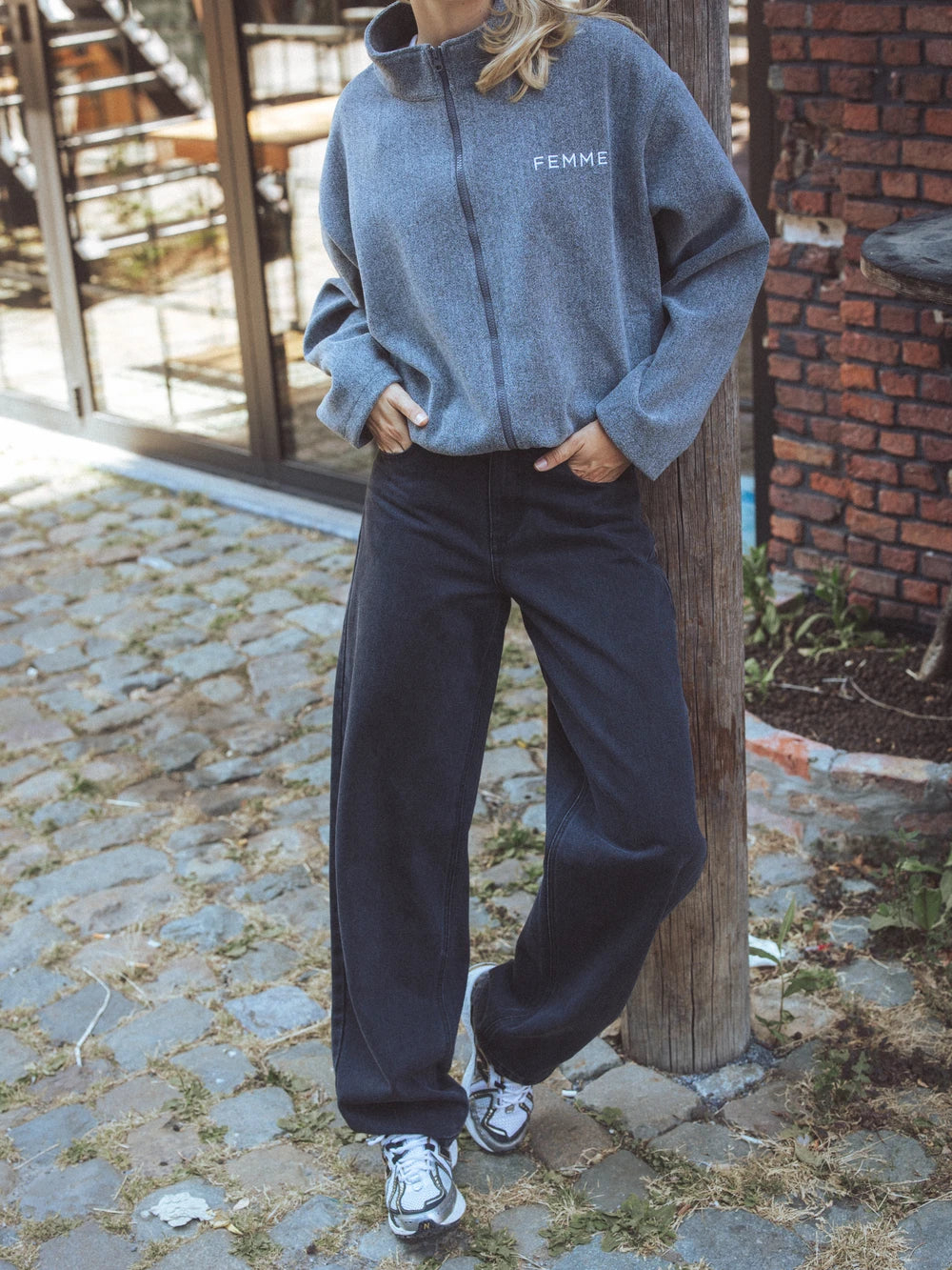 Grey Fleece Zip Jacket