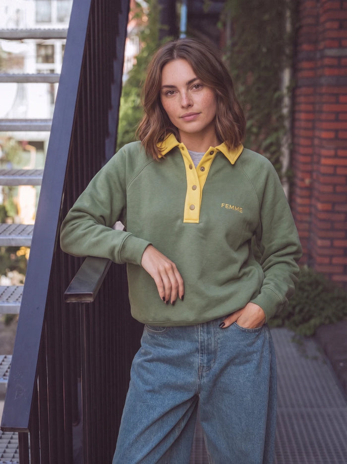 Green Femme Polo Sweater