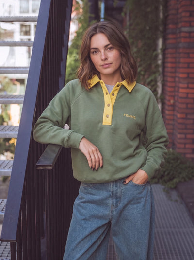 Green Femme Polo Sweater