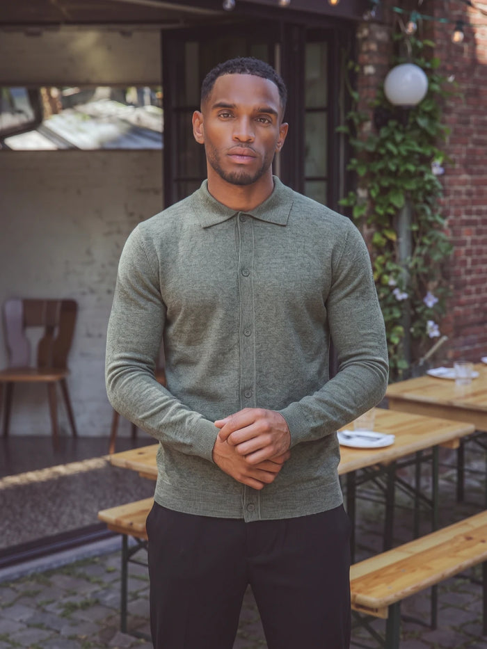 Green Wool Cardigan