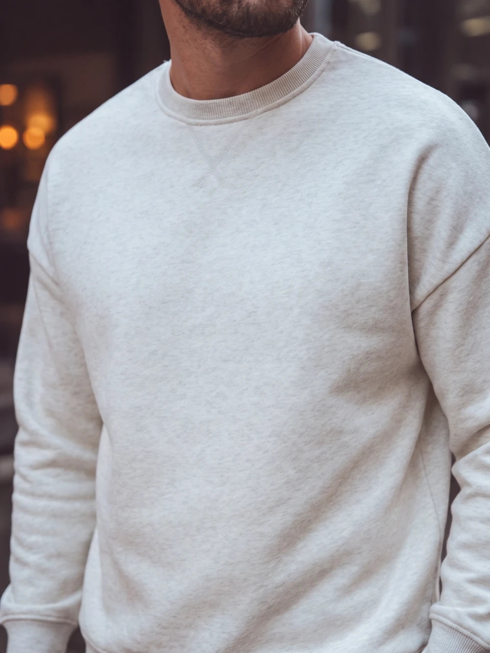 Grauer Oversized Basic-Pullover