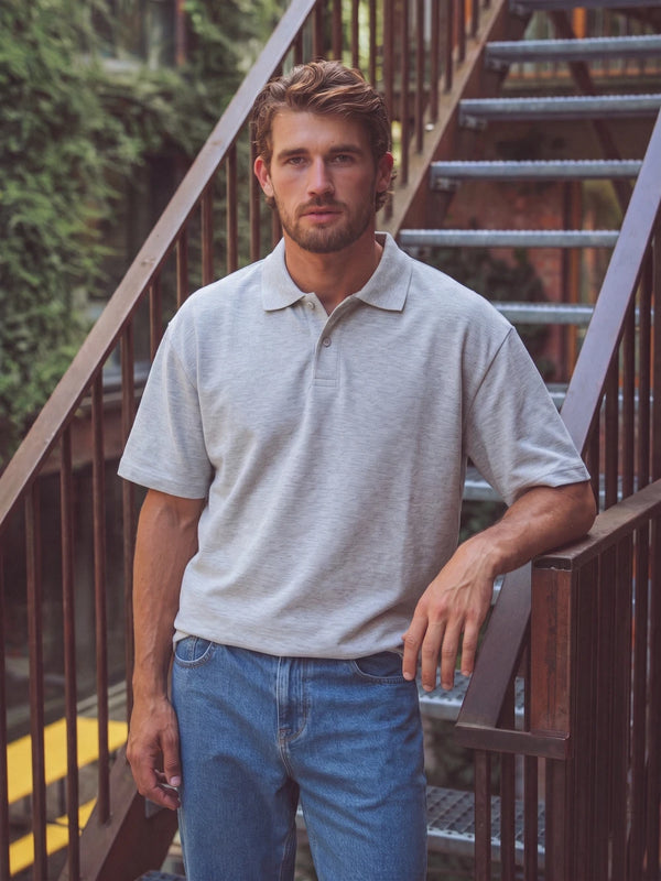 Grey Relaxed Polo